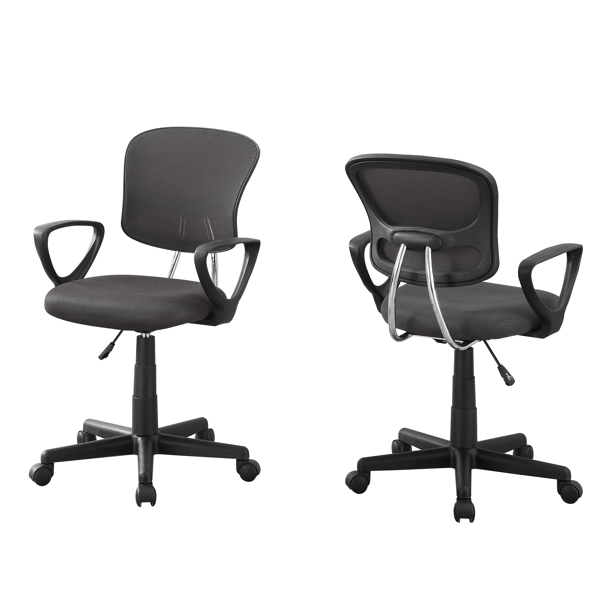 21.5" X 23" X 33" Grey Foam Metal Polypropylene Polyester Office Chair